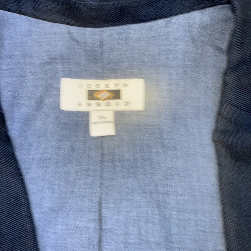 Joseph Abboud Sports Coat 44R 100%‎ Linen Two Button Blue Lined Blazer